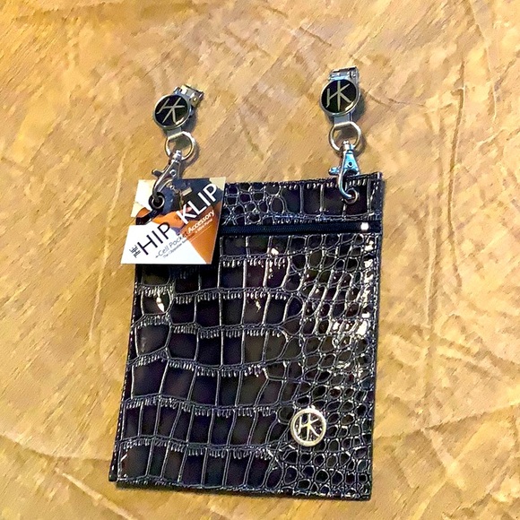 The Hip Klips cell pocket accessory, navy, 5-3/8" wide by 6-1/8" tall - Picture 1 of 5